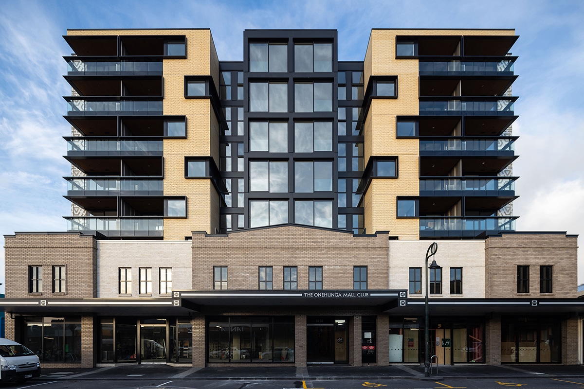 The Onehunga Mall Club Redevelopment-Front Elevation